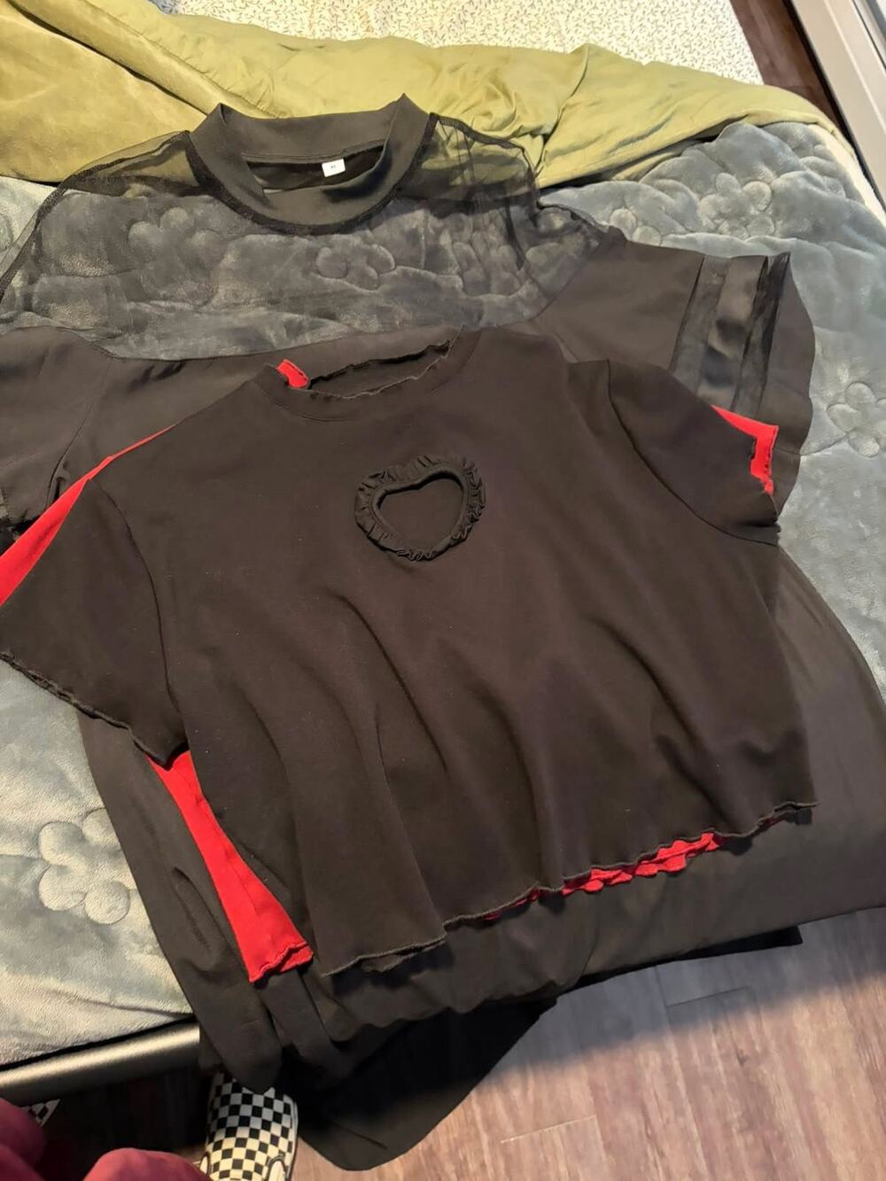 $40 Carmico Heart Throb Black Mini Tee 3XL NWOT
